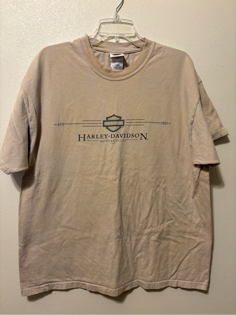 Harley-Davidson Beige Short Sleeve Logo Tee